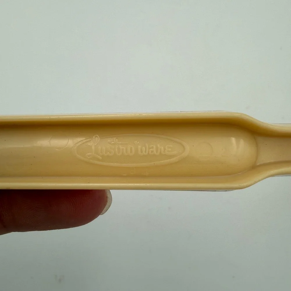Lustro Ware Vintage Slotted Spoon Plastic Tan Harvest Kitchen Utensil 11.75